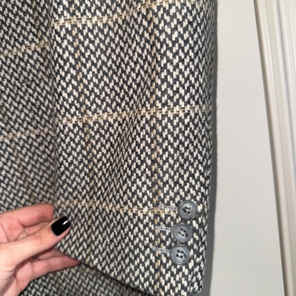 Valentino uomo wool gray/tan/beige tweed jacket size 39s, oversize small - Picture 7 of 8